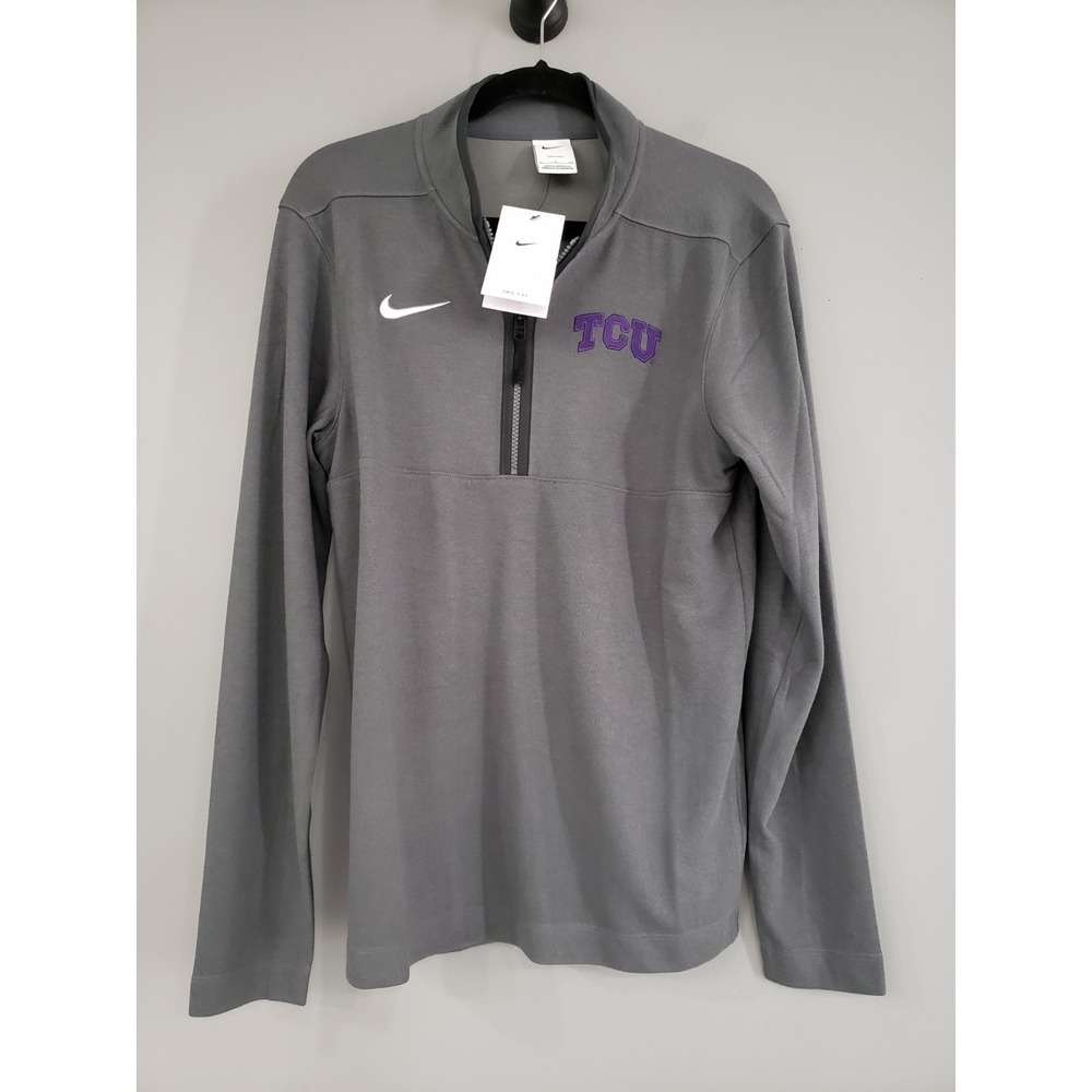 NEW SMALL TCU Horned Frogs Shirt NCAA Football‎ Nike Quarter Zip Pullover